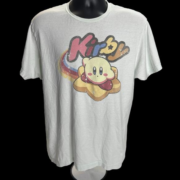 Kirby Retro Rainbow Star Graphic T-Shirt Men’s Size L Nintendo HAL Laboratory - Picture 1 of 12